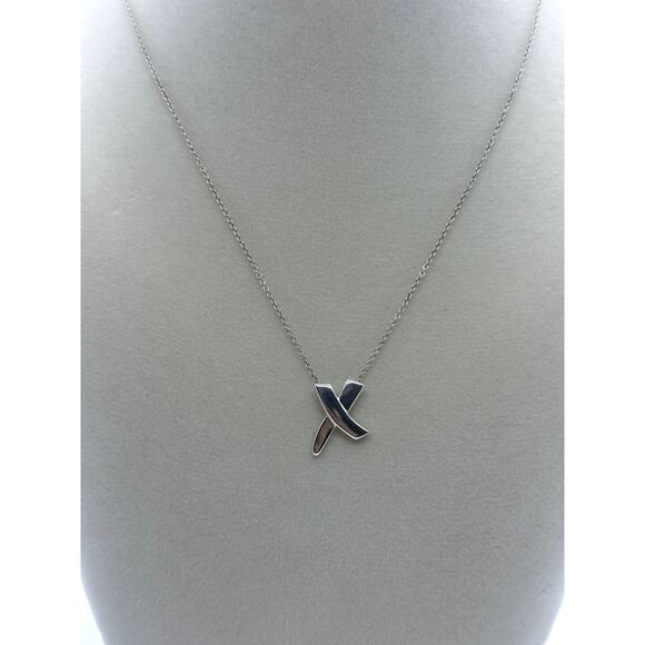 TIFFANY Paloma Picasso's Graffiti X pendant necklace EUC with Box & ribbon - Picture 1 of 9